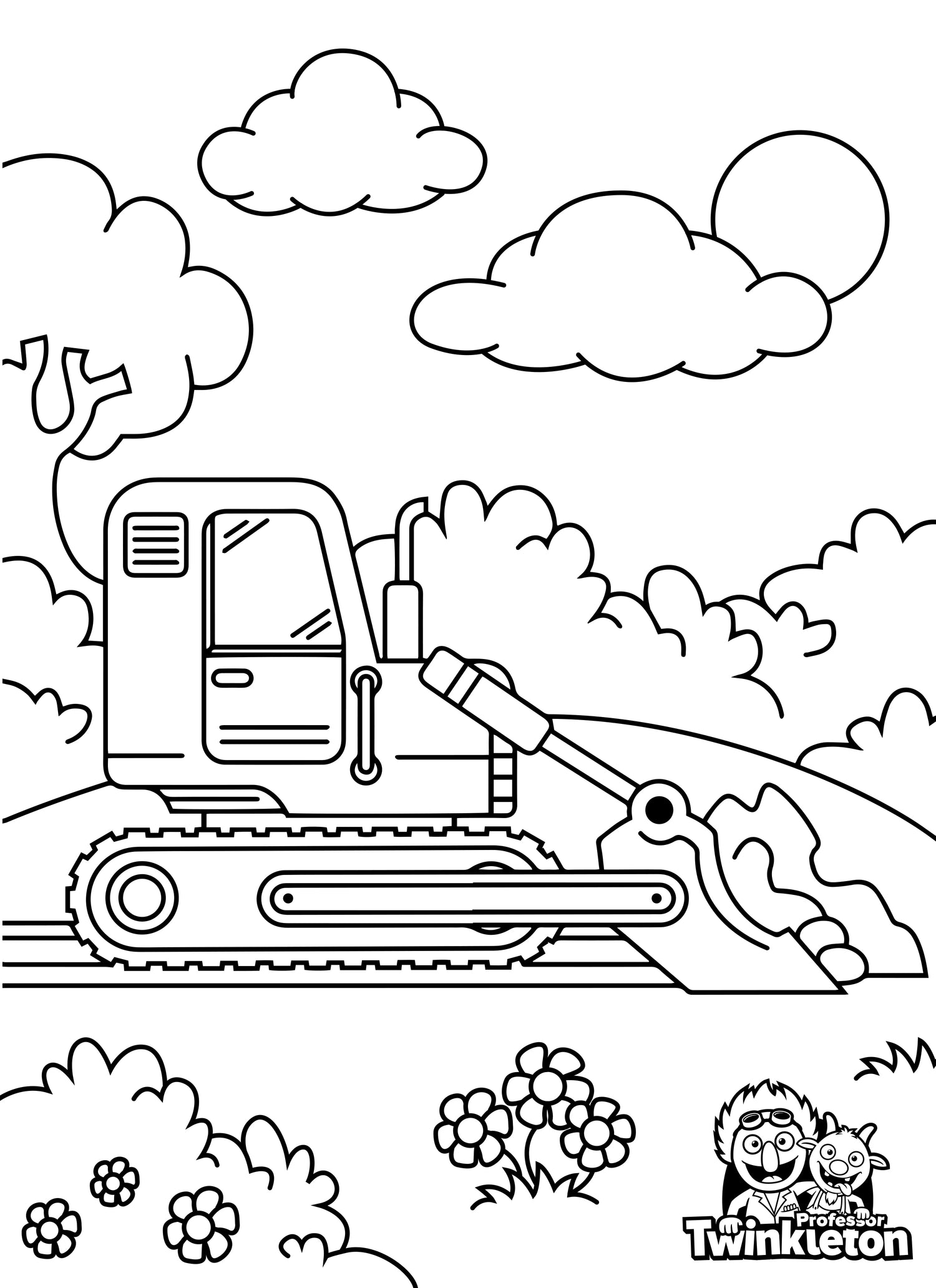 Bulldozer Coloring Page – Twinkleton Bulldozer Coloring Page – Twinkleton