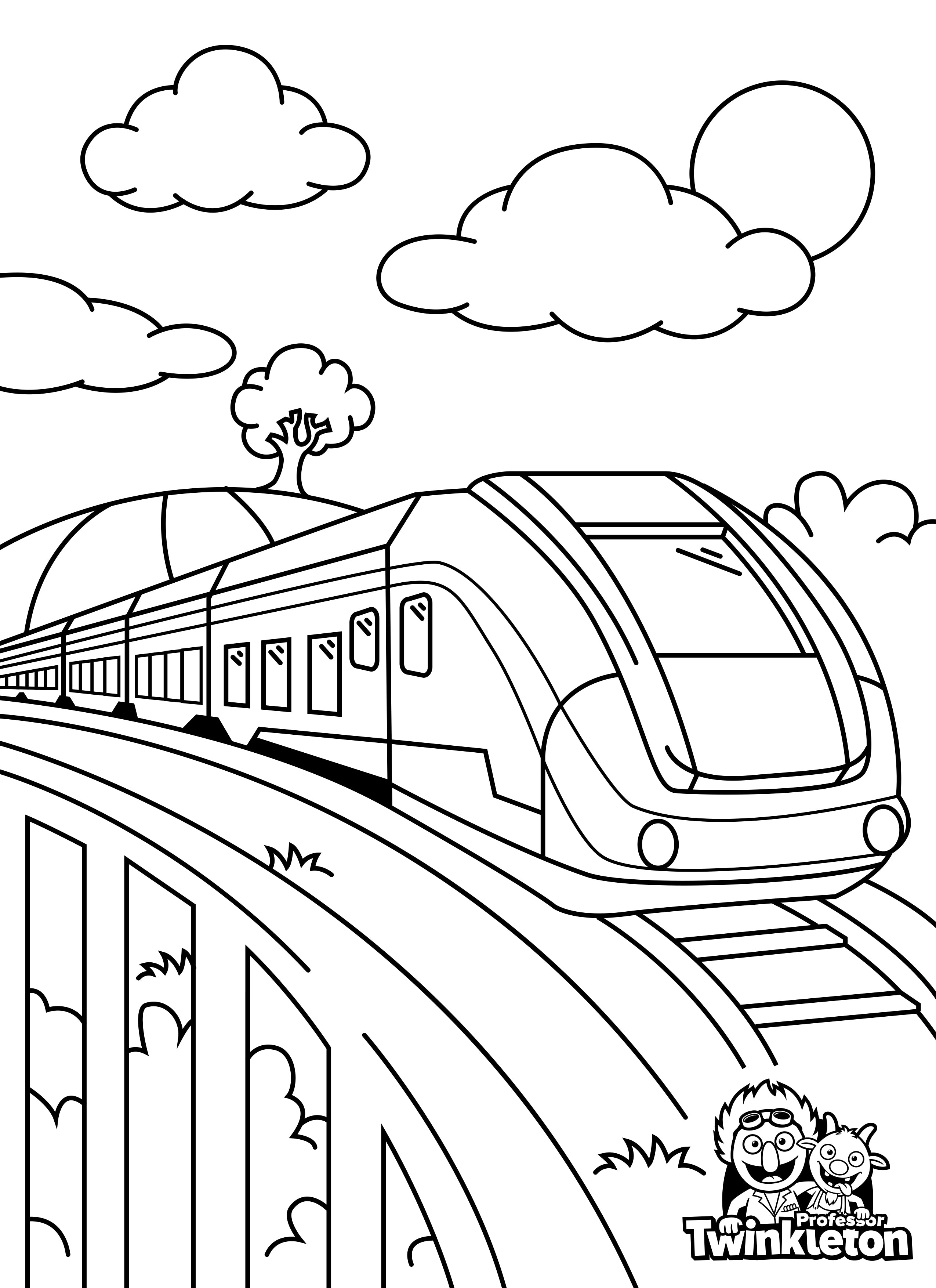 The Train Traveling Down A Railroad For Coloring Outline Sketch Drawing  Vector PNG Image Free Download And Clipart Image For Free Download -  Lovepik | 380529651