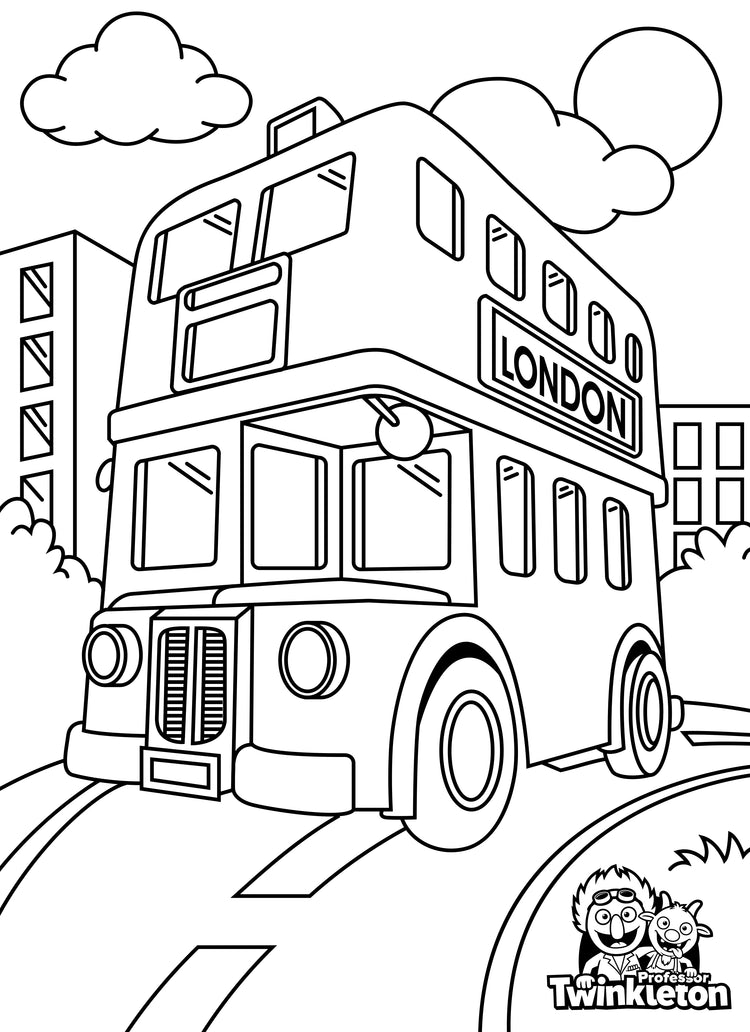 Double-Decker Bus Coloring Page – Twinkleton